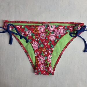 Abercrombie and Fitch Size S Red Floral Tie Sides Bikini Swim Bottom